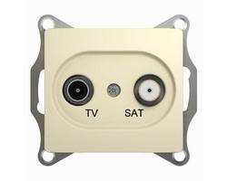 GLOSSA TV-SAT РОЗЕТКА проходная 4DB, механизм, БЕЖЕВЫЙ