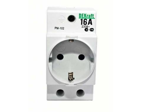 Розетка модульная на DIN-рейку 2P+PEN 16A 220В РМ-102