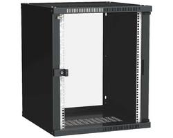 ITK Шкаф настенный LINEA WE 15U 600х650мм дверь стекло черный