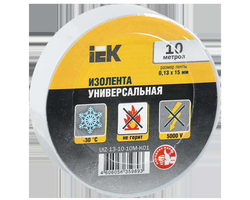Изолента 0,13х15мм белая 10м IEK