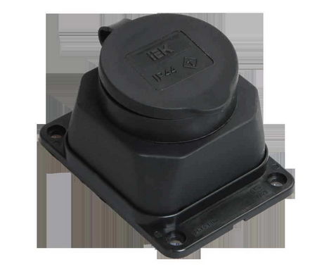 Розетка настенная РБ13-1-0м с защитной крышкой IP44 ОМЕГА IEK