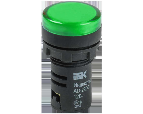 Лампа AD22DS(LED)матрица d=22мм зеленый 230В IEK