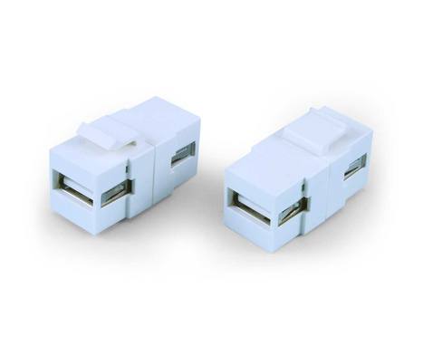 Вставки формата Keystone Jack с проходным адаптером USB 2.0 (Type A) Hyperline серии KJ1-USB-A2