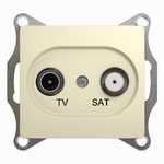 GLOSSA TV-SAT РОЗЕТКА оконечная 1DB, механизм, БЕЖЕВЫЙ