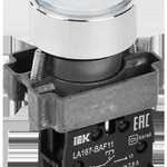 Кнопка управления LA167-BAF11 d=22мм 1з белая IEK