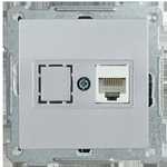 Розетка компьютерная РК11-1-Б RJ45 Cat6 BOLERO серебряный IEK