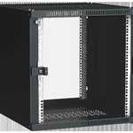 ITK Шкаф настенный LINEA WE 9U 600х600мм дверь стекло черный