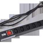 ITK PDU 8 розеток C13 с LED выключателем,1U, шнур 2м вилка нем.стандарт