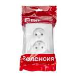 Валенсия розетка 2-местная б/з 10А белая с защ. штор. EKF PROxima