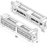 Hyperline PPW-12-8P8C-C5e Патч-панель настенная, 12 пор